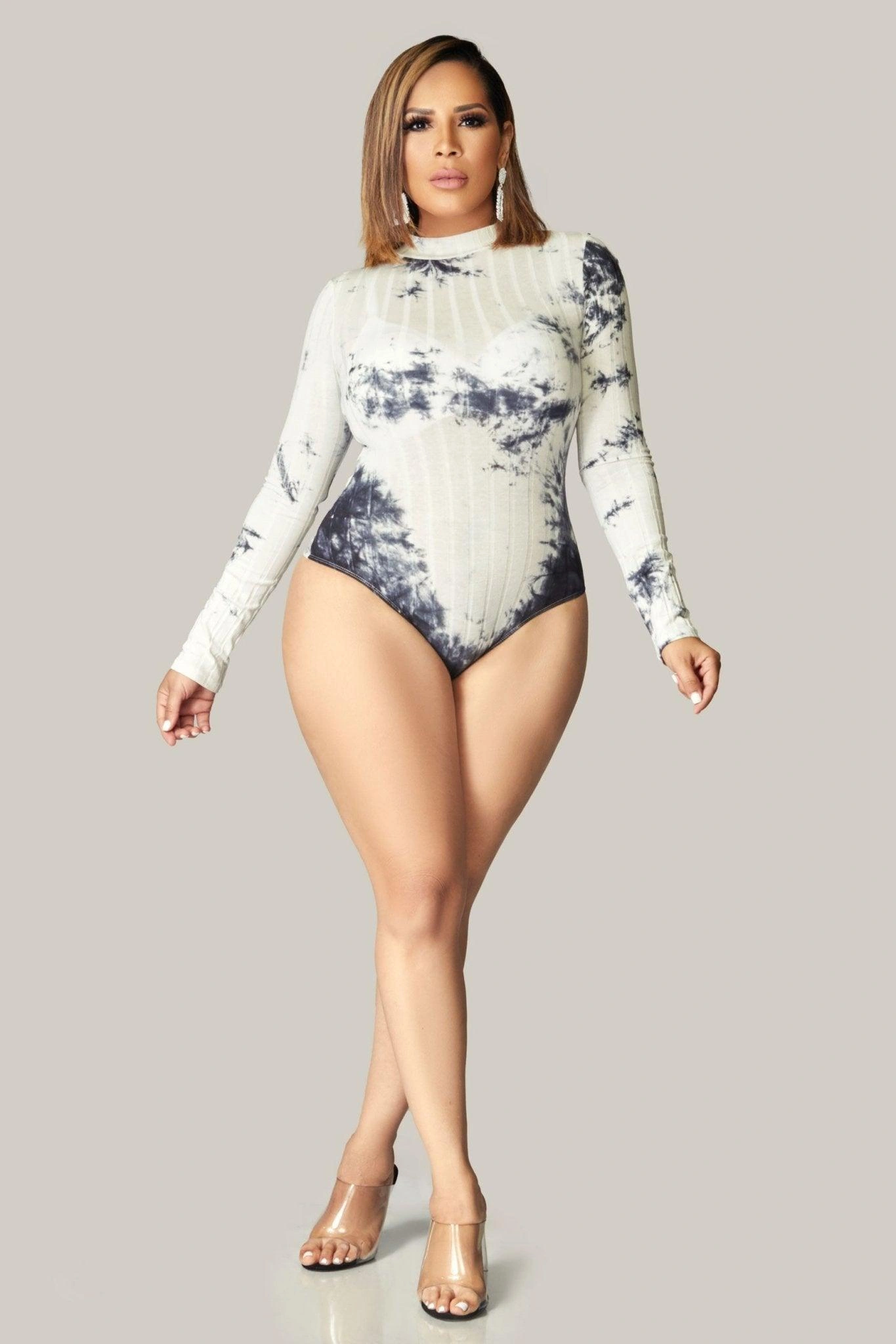 Wanda Uzun Kollu Fitilli Batik Desenli Body: Stilinle Dans Et! Gökkuşağı Gibi!
